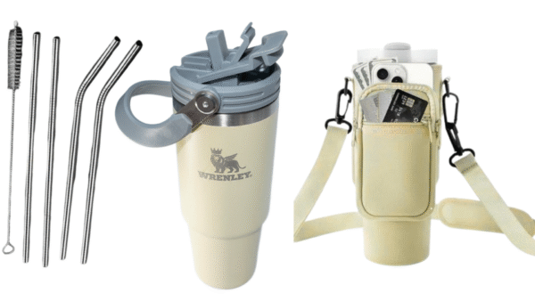 Wrenley Tumbler 40 Oz Cream Colour Double Lid
